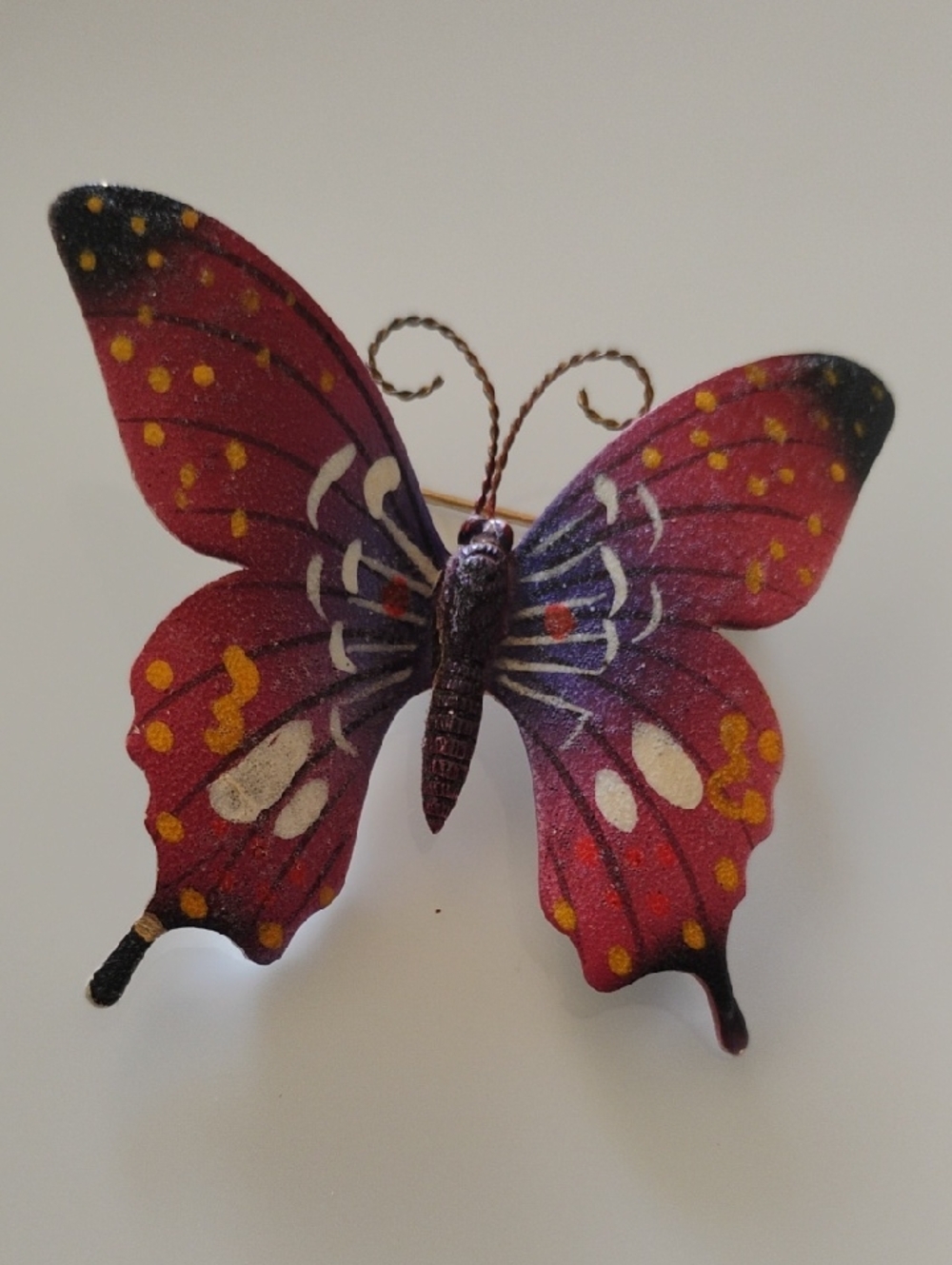 Hand Painted Butterfly Brooch